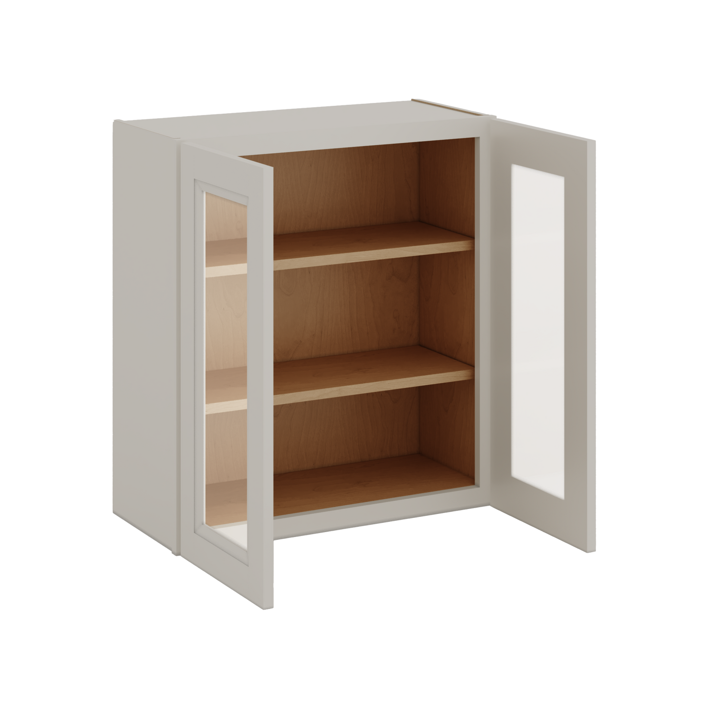 30" Tall 27LGDS Laguna Gray Double Shaker Glass Ready Wall Cabinet - Double Door 24", 27", 30", 33" & 36" Wide