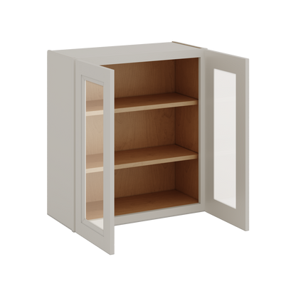 30" Tall 27LGDS Laguna Gray Double Shaker Glass Ready Wall Cabinet - Double Door 24", 27", 30", 33" & 36" Wide