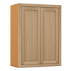 39" Tall White Oak Inset Shaker Wall Cabinet - Double Door 24", 27", 30", 33" & 36" Wide