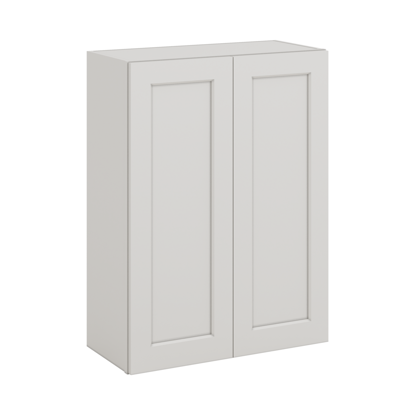 36" Tall 2WS White Shaker 1-1/4" Overlay Wall Cabinet - Double Door 24", 27", 30", 33" & 36" Wide