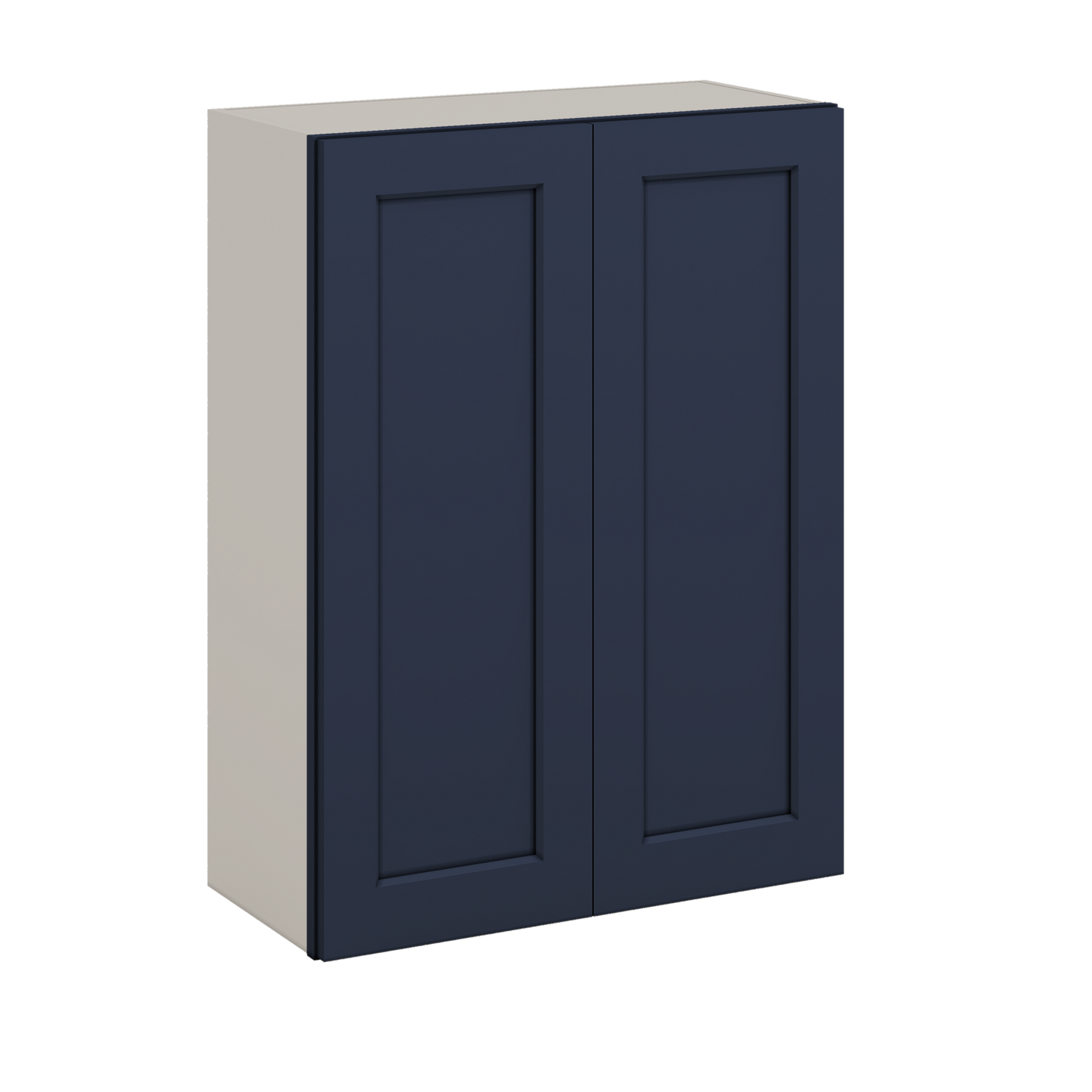 36" Tall 29NB Naval Blue Shaker 1-1/4" Overlay Wall Cabinet - Double Door 24", 27", 30", 33" & 36" 42" Wide