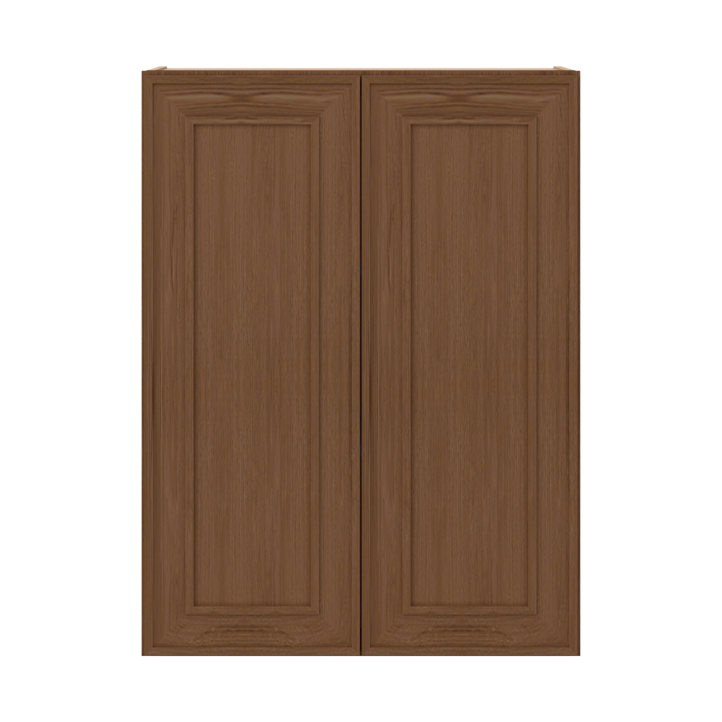36" Tall Double Door 24", 27", 30", 33" & 36" Wide Mocha Elegant Oak Shaker Wall Cabinet