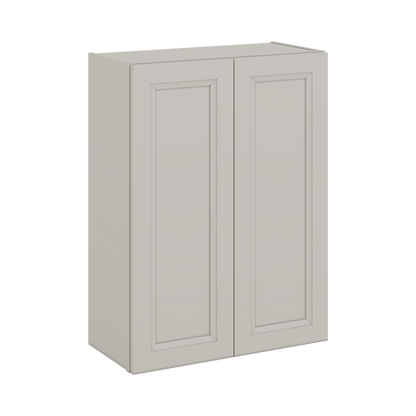 36" Tall 27LGDS Laguna Gray Double Shaker Wall Cabinet - Double Door 24", 27", 30", 33" & 36" Wide