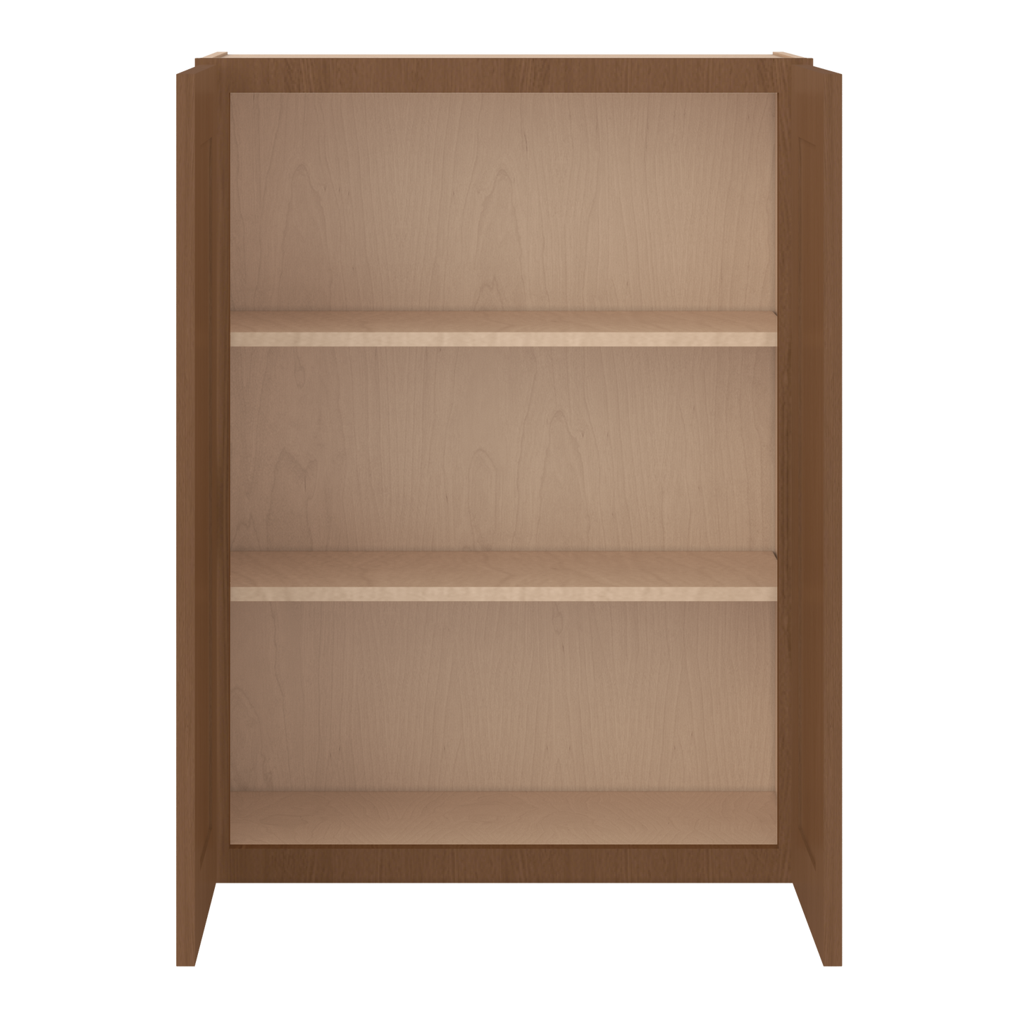 36" Tall Double Door 24", 27", 30", 33" & 36" Wide Elegant Craftsman Mocha Shaker Wall Cabinet