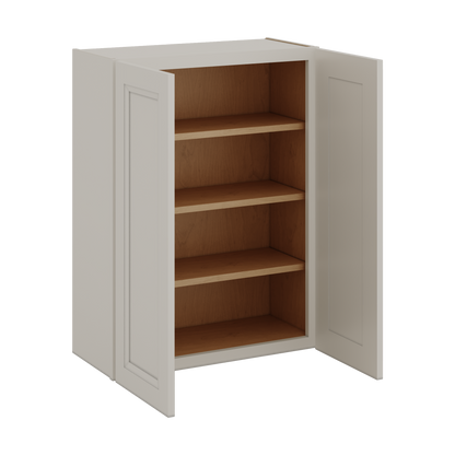36" Tall 27LGDS Laguna Gray Double Shaker Wall Cabinet - Double Door 24", 27", 30", 33" & 36" Wide