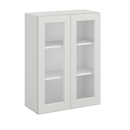 W2736 Wall Cabinet Glass Front White Shaker