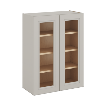 36" Tall 27LGDS Laguna Gray Double Shaker Glass Ready Wall Cabinet - Double Door 24", 27", 30", 33" & 36" Wide