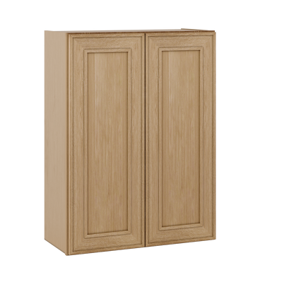 36" Tall Double Door 24", 27", 30", 33" & 36" Wide Elegant Oak Shaker Wall Cabinet