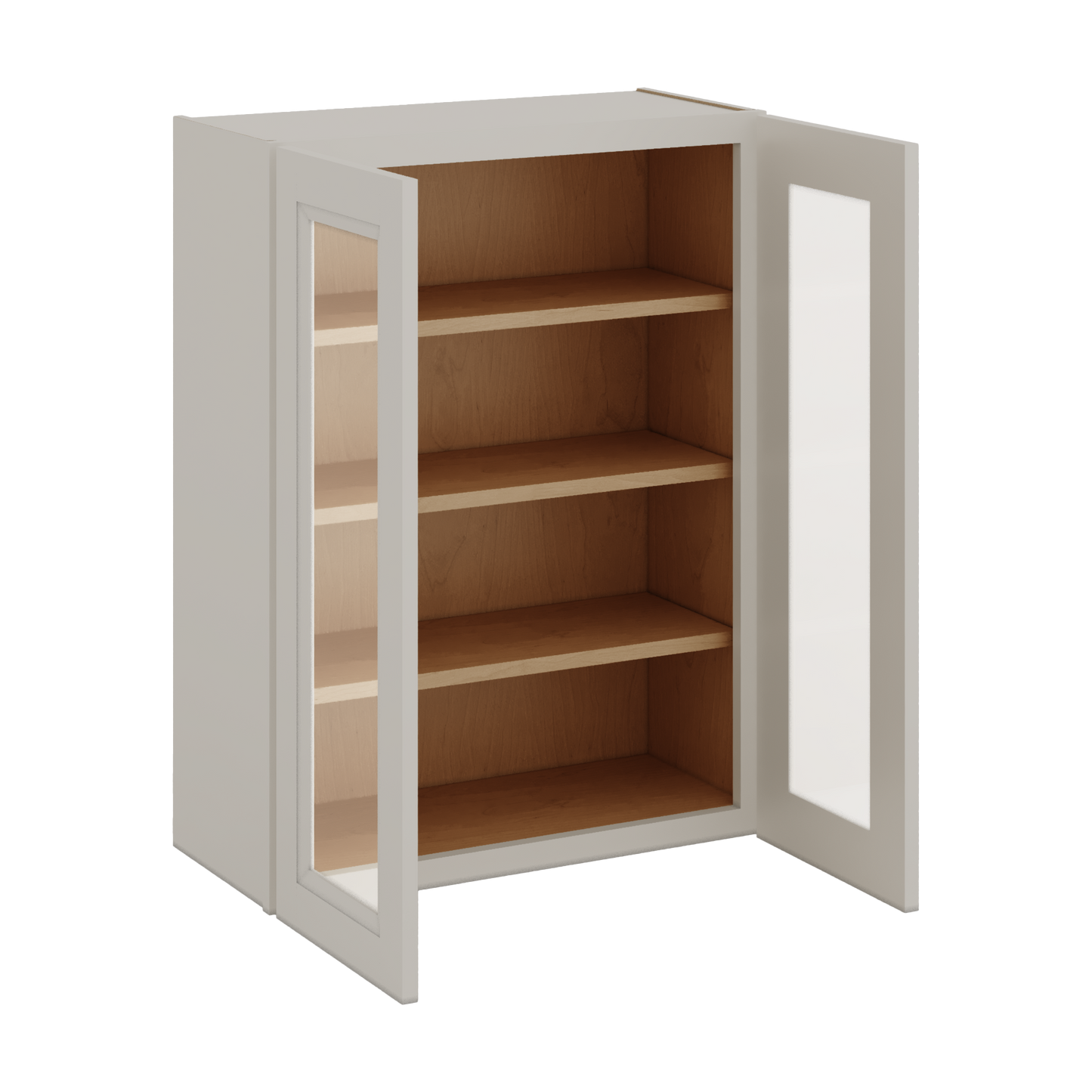 36" Tall 27LGDS Laguna Gray Double Shaker Glass Ready Wall Cabinet - Double Door 24", 27", 30", 33" & 36" Wide
