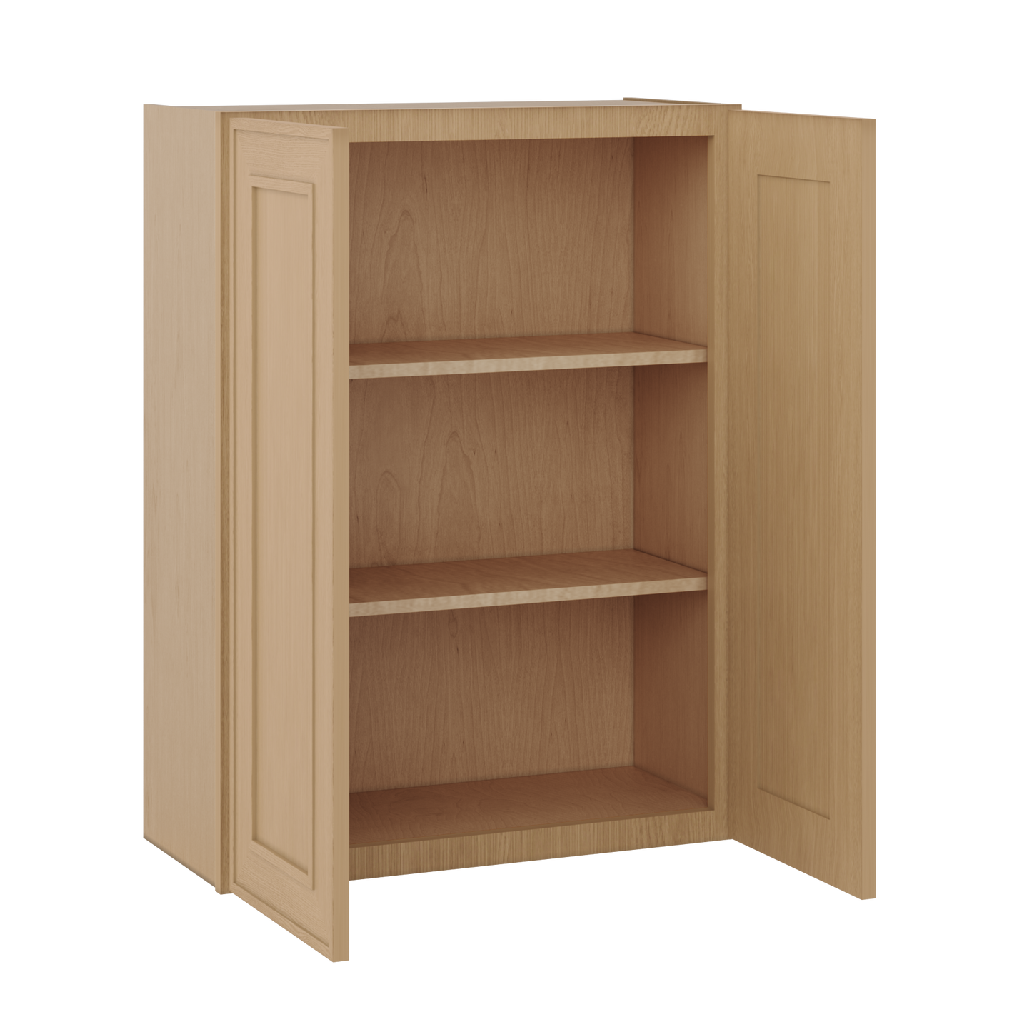 36" Tall Double Door 24", 27", 30", 33" & 36" Wide Elegant Oak Shaker Wall Cabinet