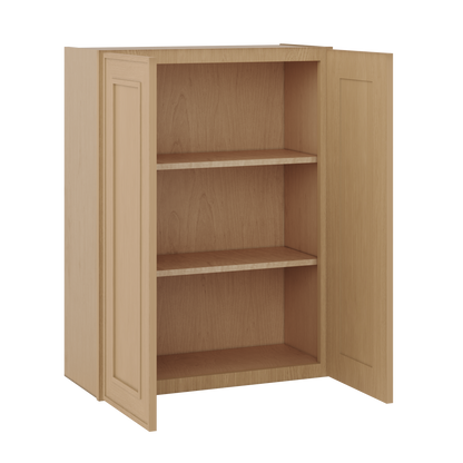 36" Tall Double Door 24", 27", 30", 33" & 36" Wide Elegant Oak Shaker Wall Cabinet