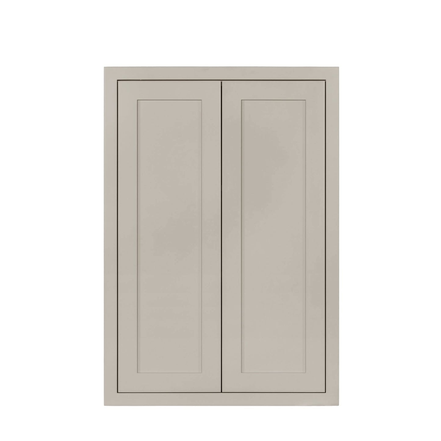 39" Tall Tuscan Gray Inset Shaker Wall Cabinet - Double Door 24", 27", 30", 33" & 36" Wide