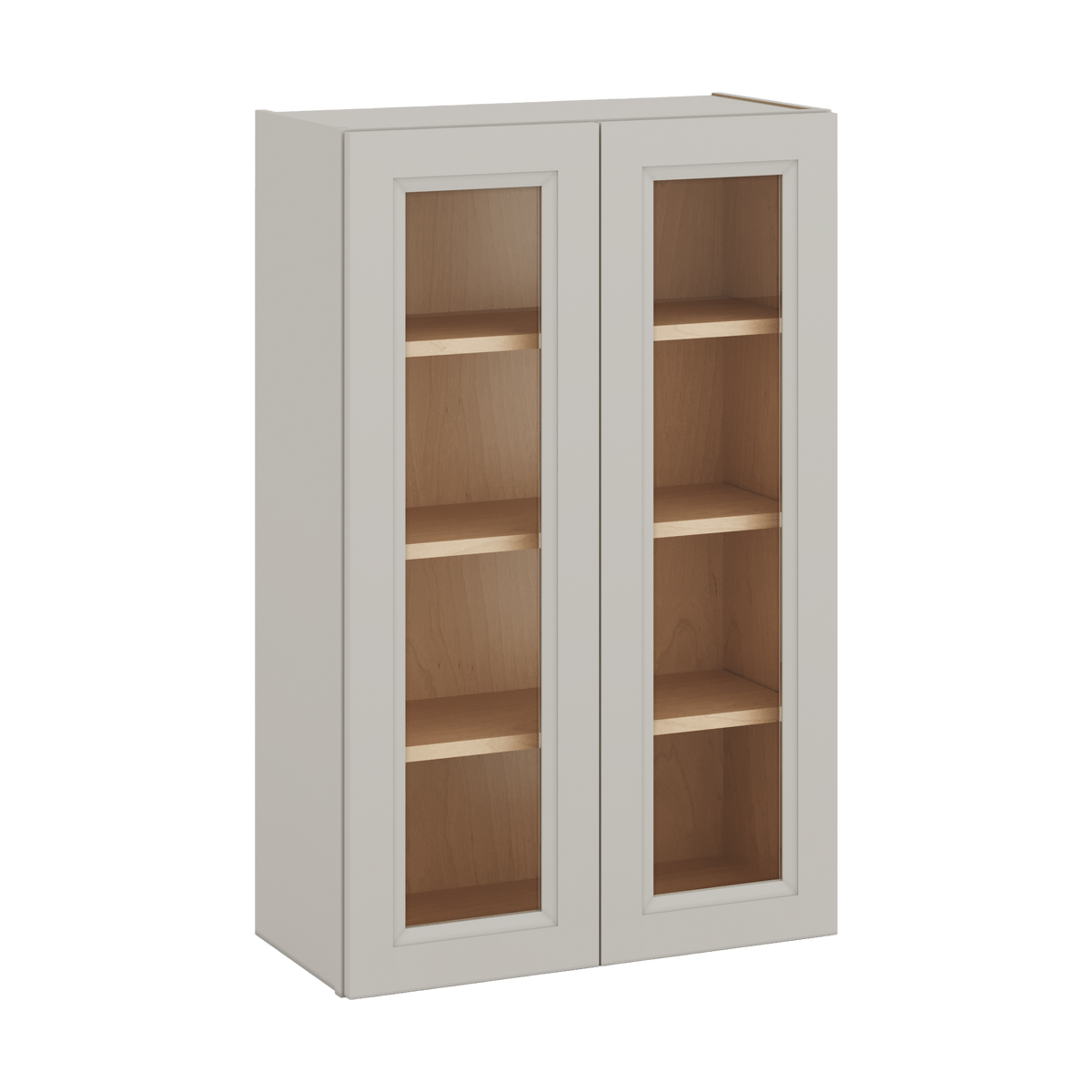 42" Tall 27LGDS Laguna Gray Double Shaker Glass Ready Wall Cabinet - Double Door 24", 27", 30", 33", 36"
