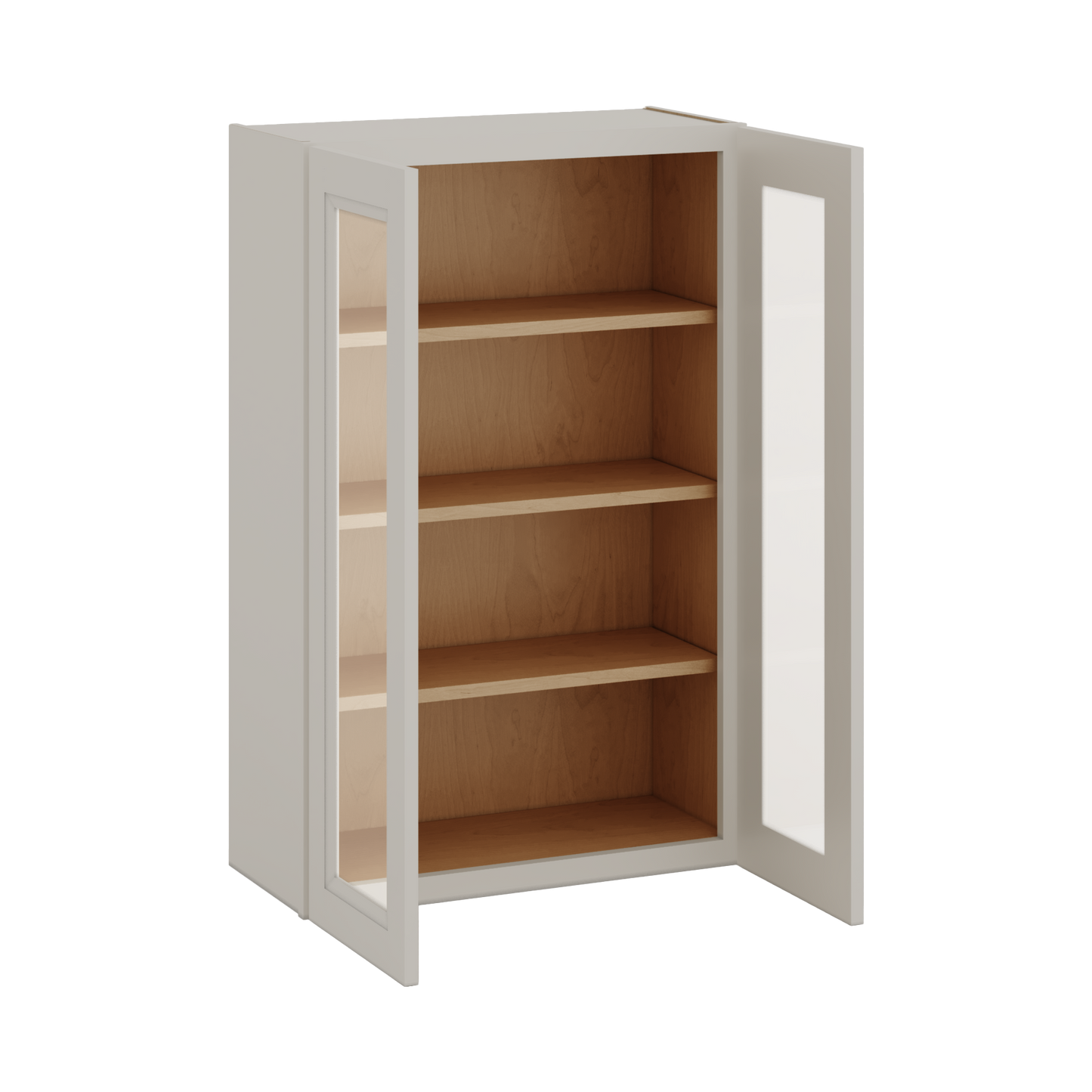 42" Tall 27LGDS Laguna Gray Double Shaker Glass Ready Wall Cabinet - Double Door 24", 27", 30", 33", 36"