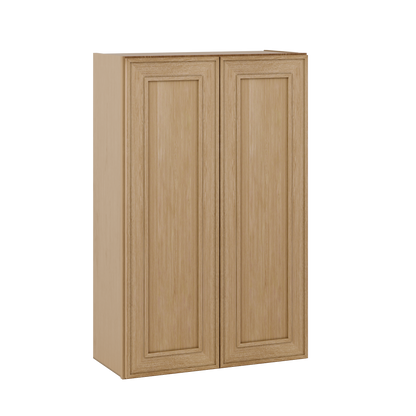 42" Tall Double Door 24", 27", 30", 33" & 36" Wide Elegant Oak Shaker Wall Cabinet
