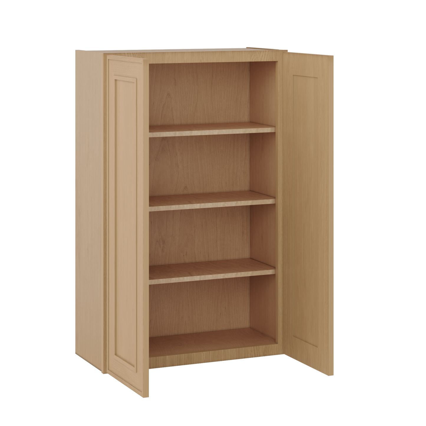 42" Tall Double Door 24", 27", 30", 33" & 36" Wide Elegant Oak Shaker Wall Cabinet