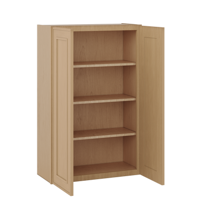 42" Tall Double Door 24", 27", 30", 33" & 36" Wide Elegant Oak Shaker Wall Cabinet