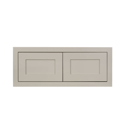 30" Wide Bridge Tuscan Gray Inset Shaker Wall Cabinet - Double Door 12", 15", 18", 21"& 24" Tall