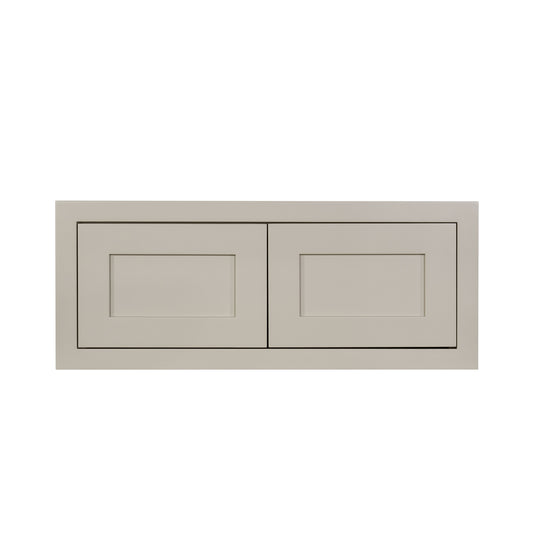 30" Wide Bridge Tuscan Gray Inset Shaker Wall Cabinet - Double Door 12", 15", 18", 21"& 24" Tall