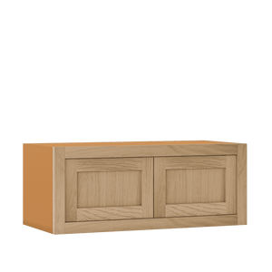 24" Wide 24" Deep Custom Inset Oak Stacker Inset Shaker Wall Cabinet - Double Door 9" - 51" Tall
