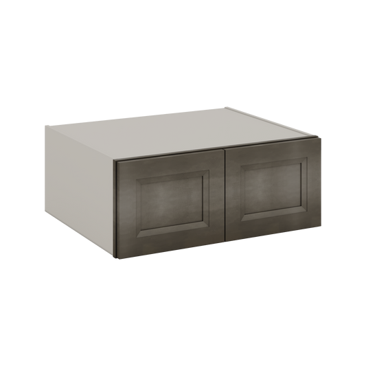 30" Wide 24" Deep Bridge Huntington Cinder Double Shaker Wall Cabinet - Double Door 12", 15", 18", 21" & 24" Tall