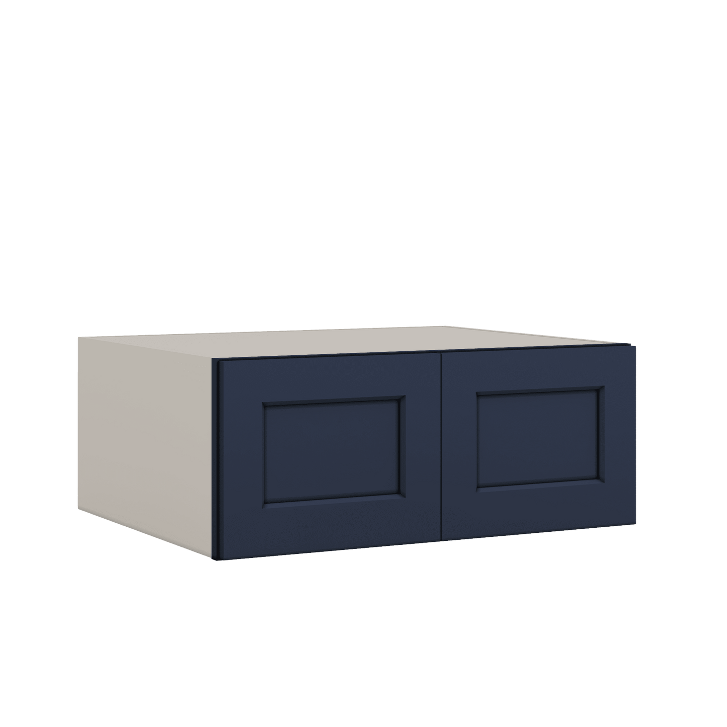 30" Wide 24" Deep Bridge NB29- Naval Blue Shaker 1-1/4" Overlay Wall Cabinet - Double Door 12", 15", 18", 21" & 24" Tall