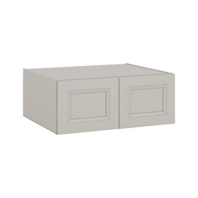 30" Wide 24" Deep Bridge 27LGDS Laguna Gray Double Shaker Wall Cabinet - Double Door 12", 15", 18", 21" & 24" Tall