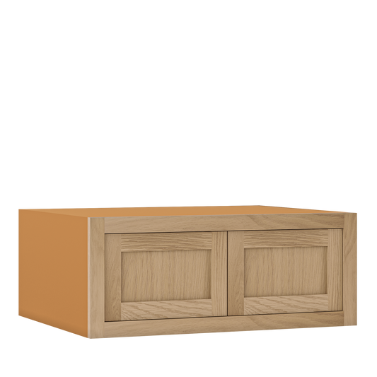 30" Wide 24" Deep Bridge White Oak Inset Shaker Wall Cabinet - Double Door 12", 15", 18", 21", 24", 27", 30" Tall