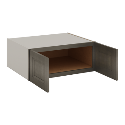 30" Wide 24" Deep Bridge Huntington Cinder Double Shaker Wall Cabinet - Double Door 12", 15", 18", 21" & 24" Tall