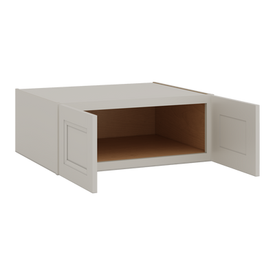 30" Wide 24" Deep Bridge 27LGDS Laguna Gray Double Shaker Wall Cabinet - Double Door 12", 15", 18", 21" & 24" Tall