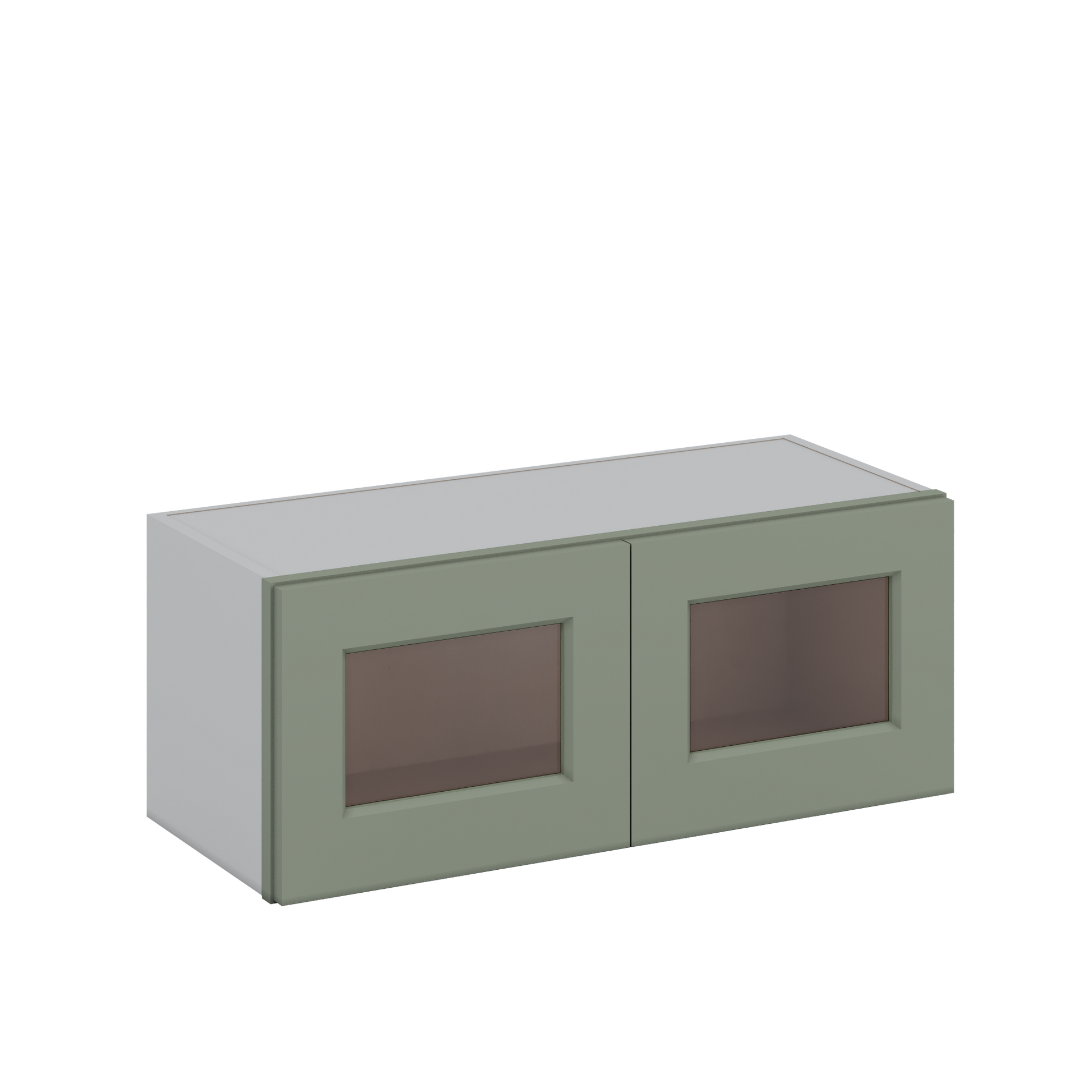 Sage Green Overlay Shaker Wall Cabinet Glass Ready 20 12 15 18 21 24