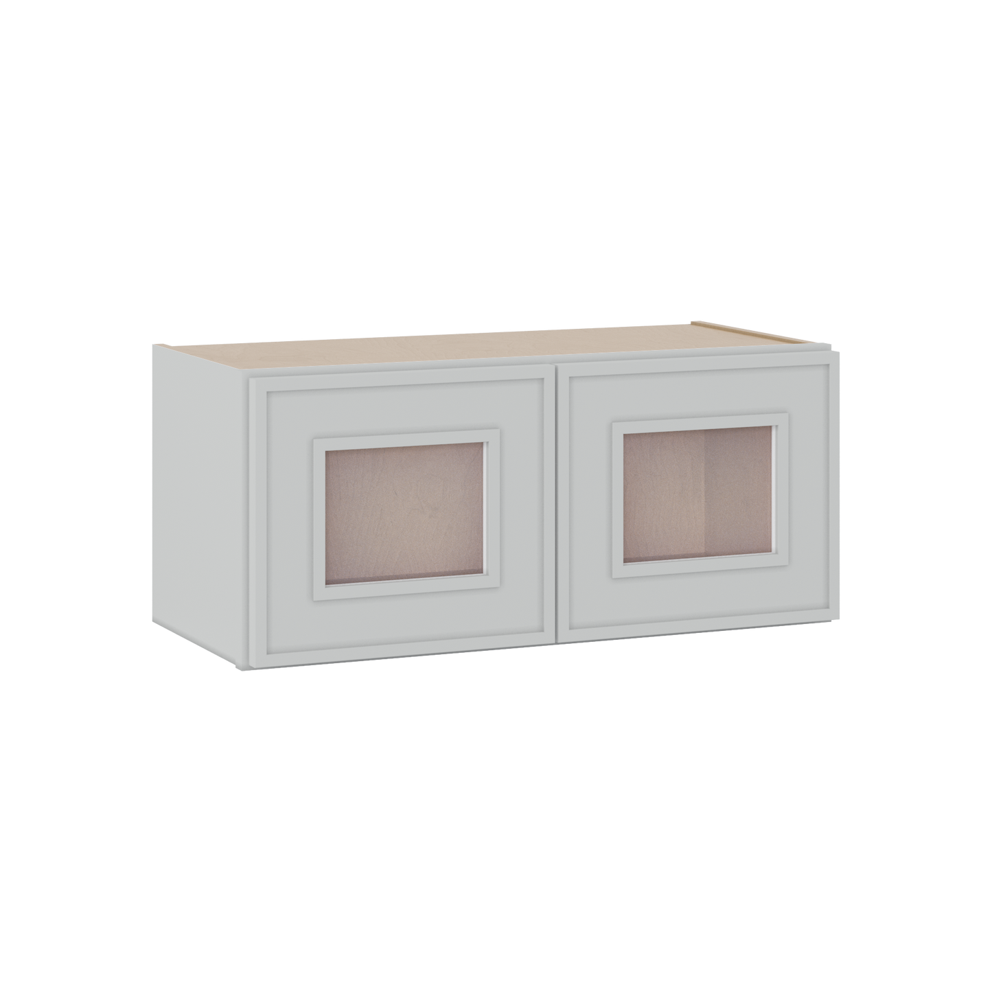 12" Tall 12" Deep Glass Door Stacker | Wall White Elegant Oak Craftsman Shaker 1-1/4" Overlay Wall Cabinet -  12", 15", 18", 21", 24", 27", 30", 33" & 36" Wide