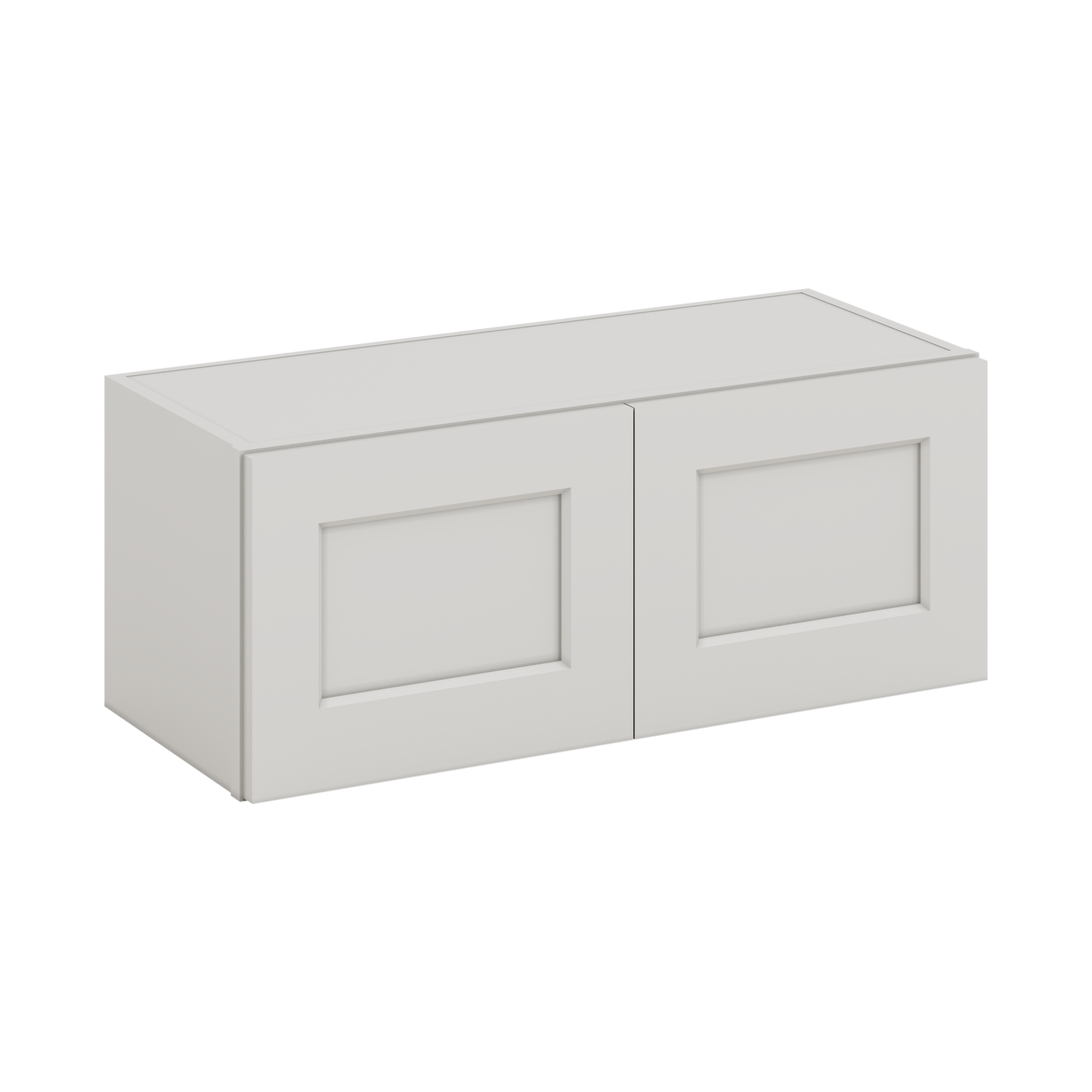 30" Wide Bridge ICE White Shaker 1-1/4" Overlay Wall Cabinet - Double Door 12", 15", 18", 21" & 24" Tall CWS/CWB