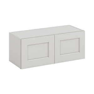 30" Wide Bridge Blue Shaker 1-1/4" Overlay Wall Cabinet - Double Door 12", 15", 18", 21" & 24" Tall