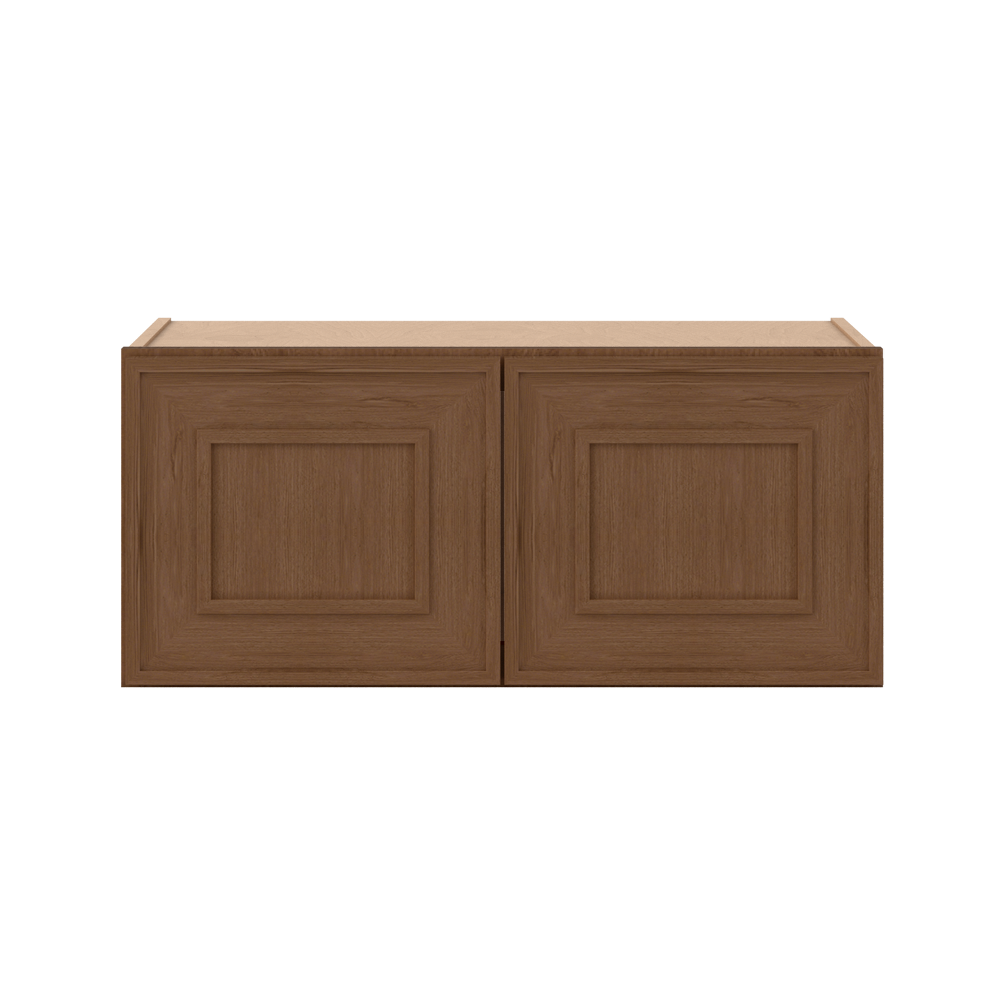 30" Wide Double Door 12", 15", 18", 21"& 24" Tall Bridge Elegant Craftsman Mocha Shaker Wall Cabinet