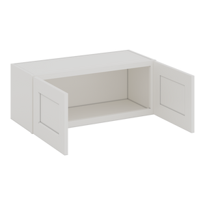 30" Wide Bridge Blue Shaker 1-1/4" Overlay Wall Cabinet - Double Door 12", 15", 18", 21" & 24" Tall