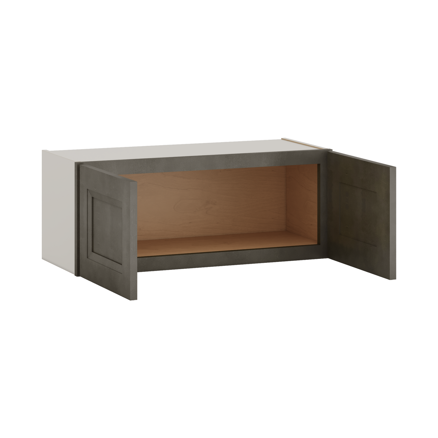 30" Wide Bridge Huntington Cinder Double Shaker Wall Cabinet - Double Door 12", 15", 18", 21" & 24" Tall