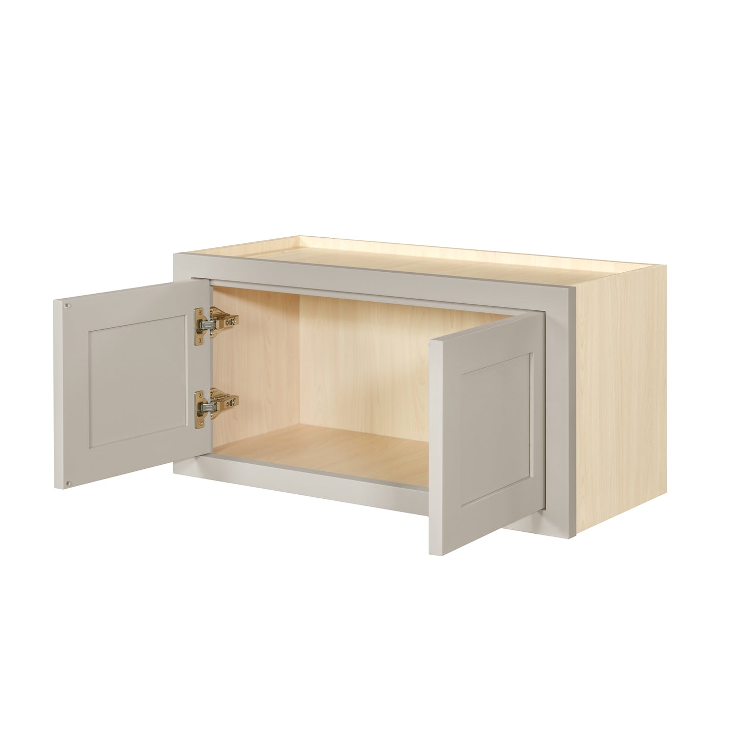 30" Wide Bridge Tuscan Gray Inset Shaker Wall Cabinet - Double Door 12", 15", 18", 21"& 24" Tall