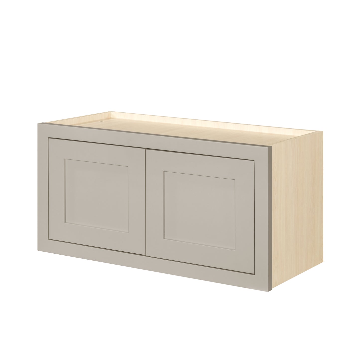 30" Wide Bridge Tuscan Gray Inset Shaker Wall Cabinet - Double Door 12", 15", 18", 21"& 24" Tall