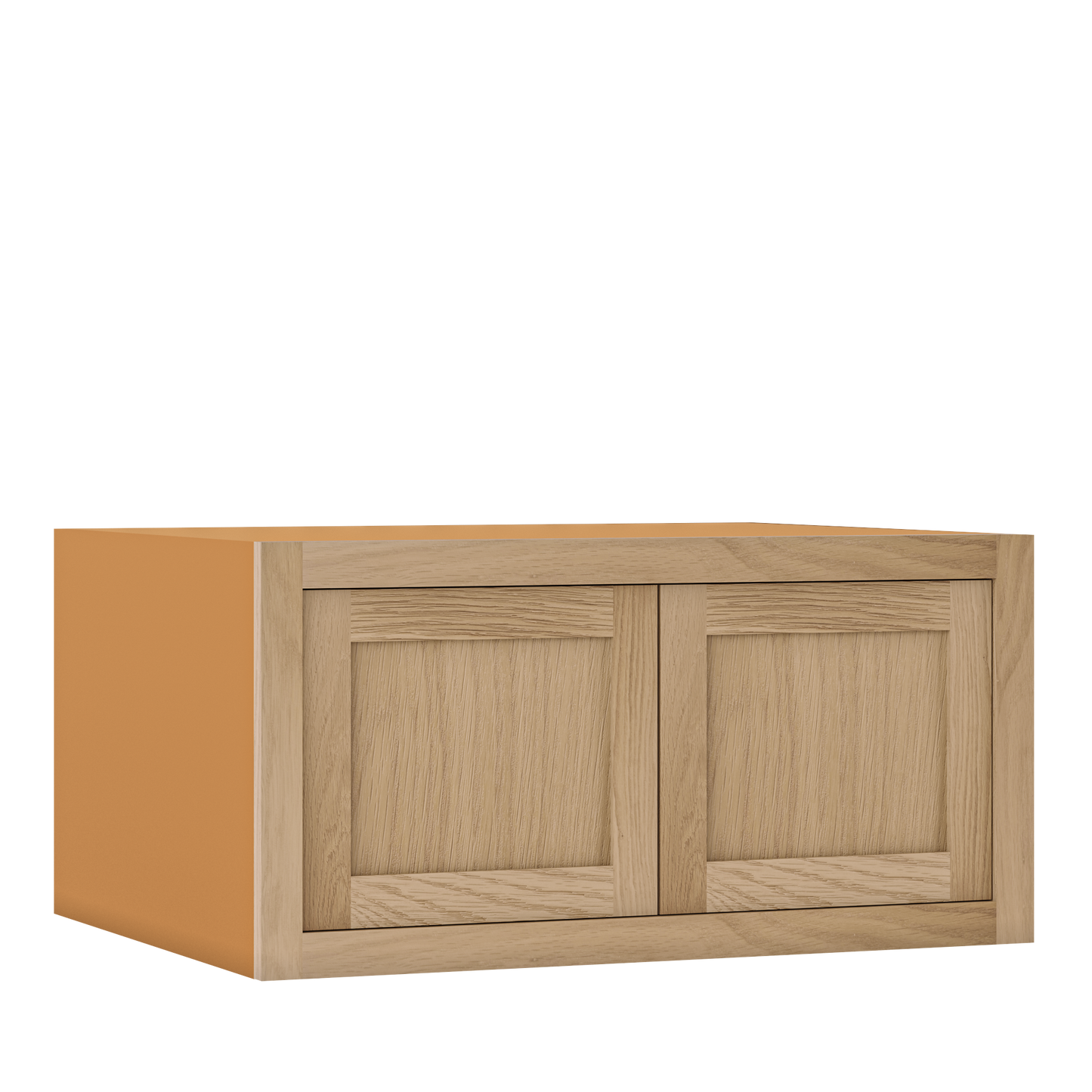 30" Wide 24" Deep Bridge White Oak Inset Shaker Wall Cabinet - Double Door 12", 15", 18", 21", 24", 27", 30" Tall