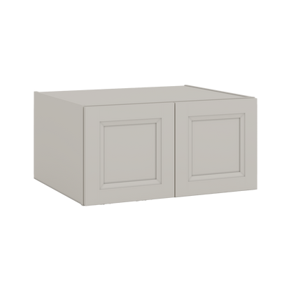30" Wide 24" Deep Bridge 27LGDS Laguna Gray Double Shaker Wall Cabinet - Double Door 12", 15", 18", 21" & 24" Tall