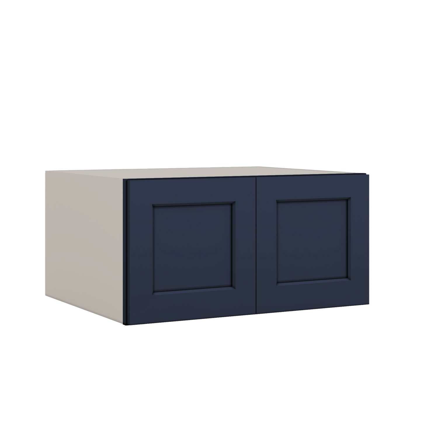 30" Wide 24" Deep Bridge 15HNS Hermosa Noir Black Shaker 1-1/4" Overlay Wall Cabinet - Double Door 12", 15", 18", 21" & 24" Tall