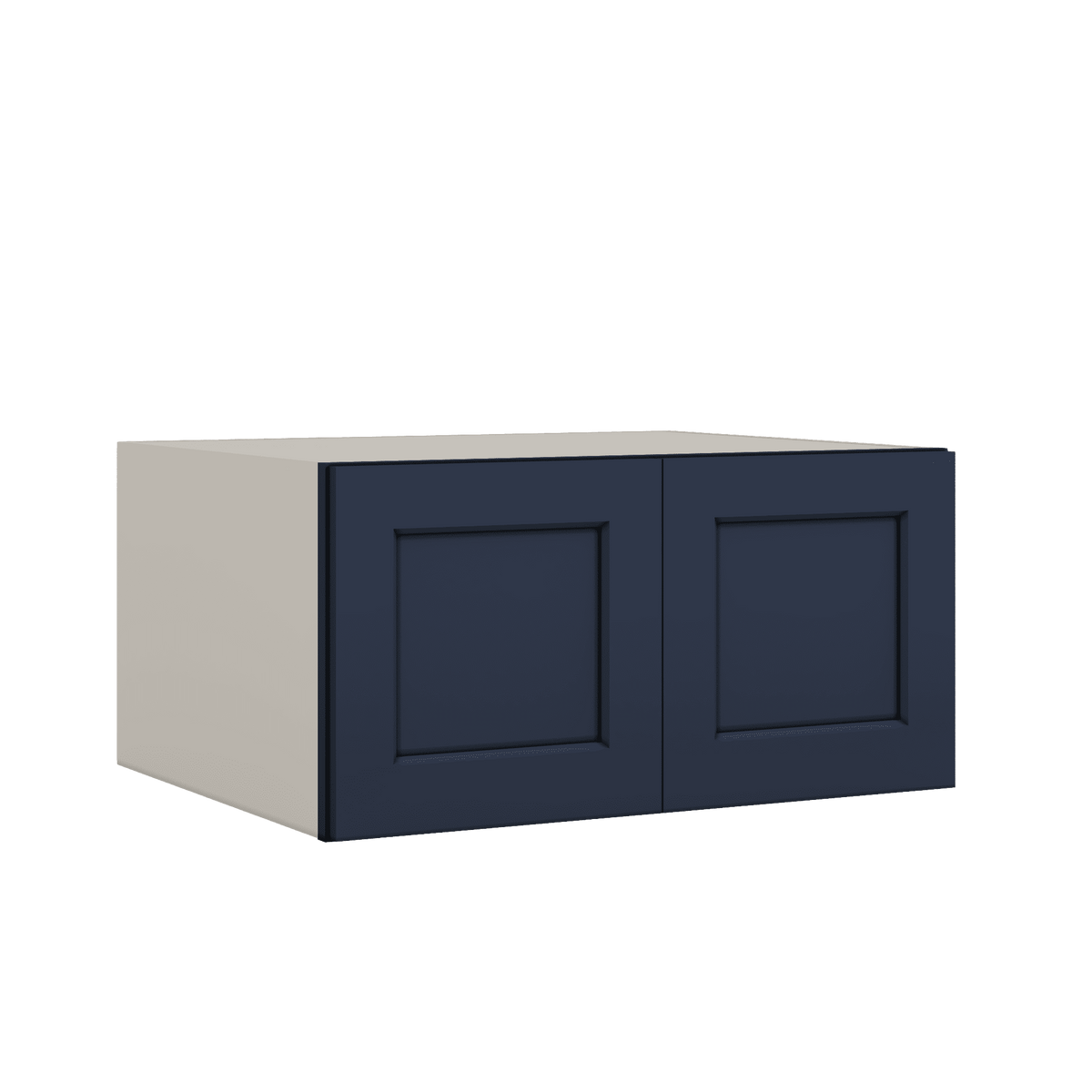 30" Wide 24" Deep Bridge NB29- Naval Blue Shaker 1-1/4" Overlay Wall Cabinet - Double Door 12", 15", 18", 21" & 24" Tall