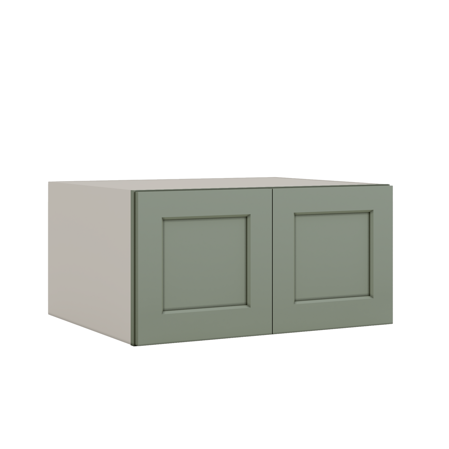 15" Tall Green Shaker Stackable Cabinet - Double Door 24", 27", 30", 33" & 36" Wide