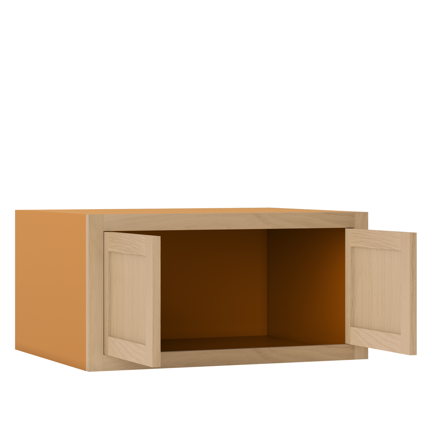 30" Wide 24" Deep Bridge White Oak Inset Shaker Wall Cabinet - Double Door 12", 15", 18", 21", 24", 27", 30" Tall