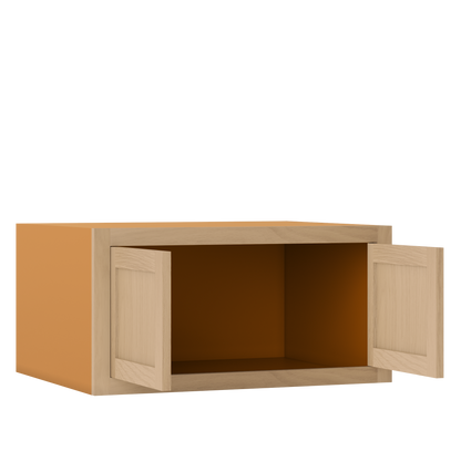 30" Wide 24" Deep Bridge White Oak Inset Shaker Wall Cabinet - Double Door 12", 15", 18", 21", 24", 27", 30" Tall