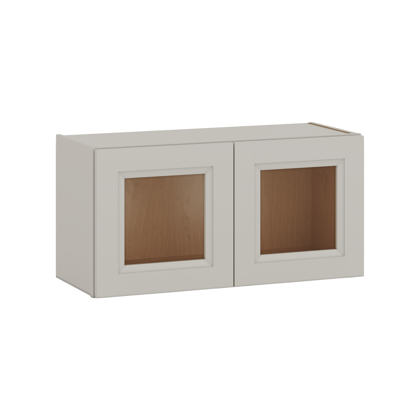 30" Wide Bridge 27LGDS Laguna Gray Double Shaker Glass Ready Wall Cabinet - Double Door 12", 15", 18", 21" & 24" Tall