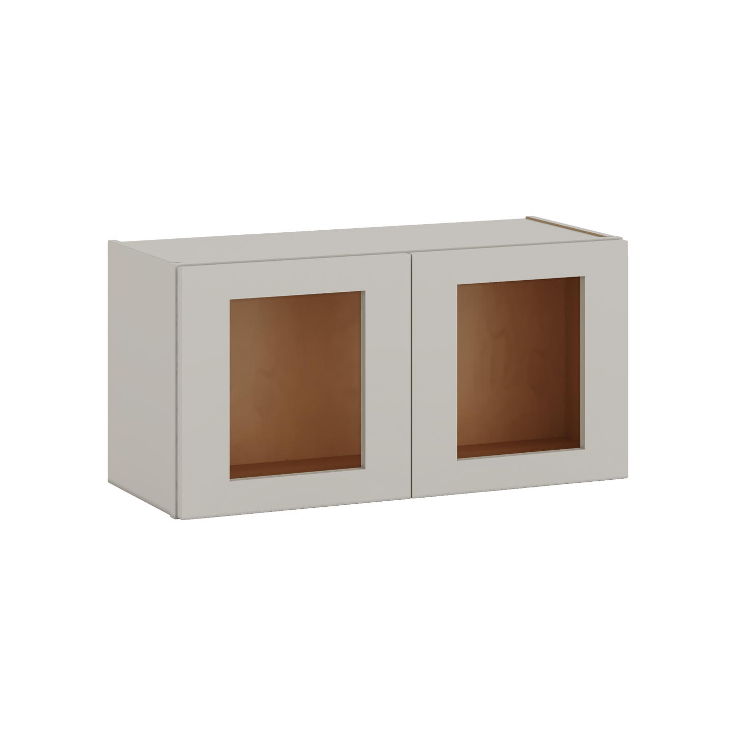 15" Tall 27LGDS Laguna Gray Double Shaker Stackable Glass Ready Wall Cabinet - Double Door 24", 27", 30", 33" & 36" Wide