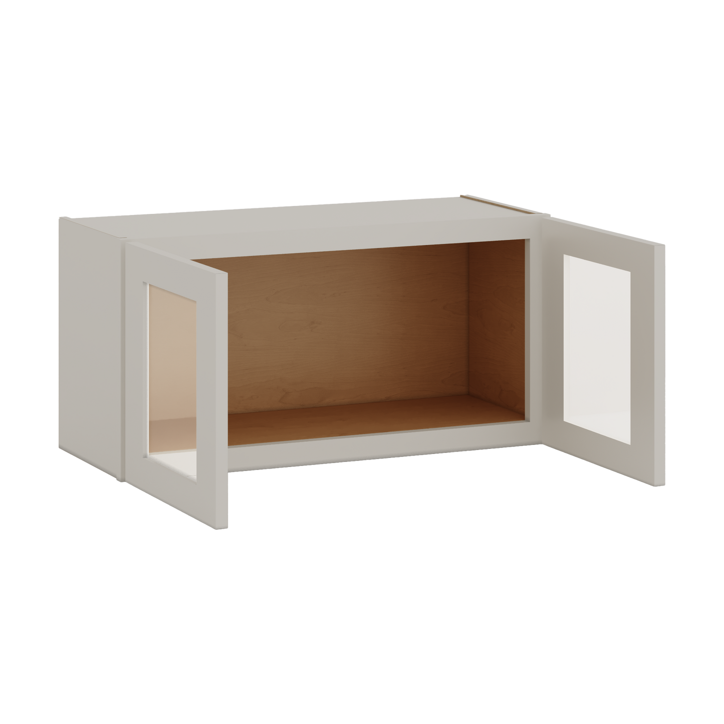 15" Tall 27LGDS Laguna Gray Double Shaker Stackable Glass Ready Wall Cabinet - Double Door 24", 27", 30", 33" & 36" Wide