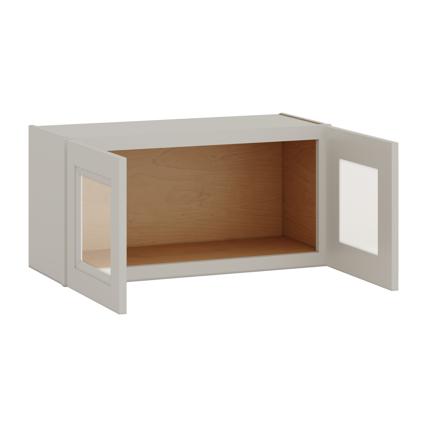 30" Wide Bridge 27LGDS Laguna Gray Double Shaker Glass Ready Wall Cabinet - Double Door 12", 15", 18", 21" & 24" Tall